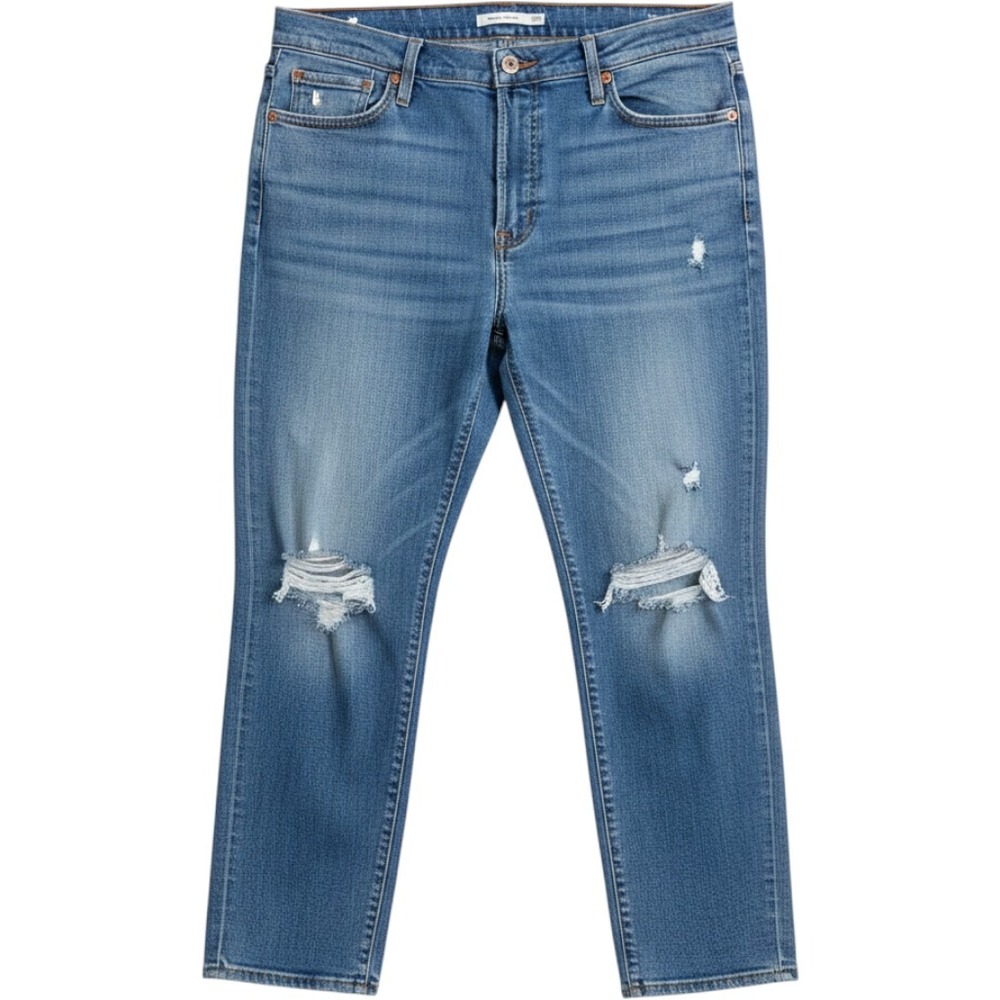 Levis Jeans Wedgie Straight Distressed 22WS Blue Women Plus Size High Rise Denim